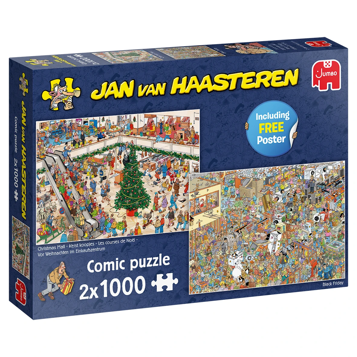 Jumbo 20033 2 Puzzels Shoppen Voor De Feestdagen Jan Van Haasteren 2×1000
