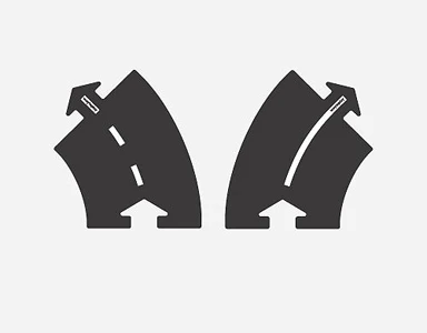 WaytToPlay Rubber Baandelen Bochten 45 Graden 2 Pc