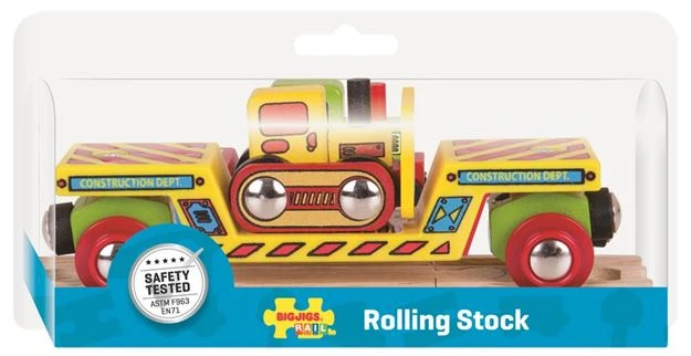 BigJigs BJT415 Rail Wagon Bulldozer Lader Houten Trein - Afbeelding 2