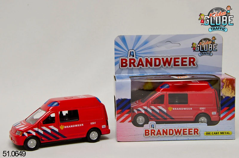 Brandweerauto NL Pull Back Met Licht En Geluid - Afbeelding 3