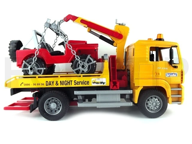 Bruder 2750 Sleepdienst MAN TGA Met Jeep Vrachtwagen Met Kraan - Afbeelding 4