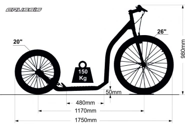 Volwassen Step CRUSSIS URBAN 4.3 BLACK/ORANGE 26/20 - Afbeelding 2