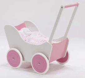 Houten Poppenwagen Pink