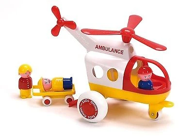 VikingToys Jumbo Ambulance Helikopter +brancard En 2-poppetjes