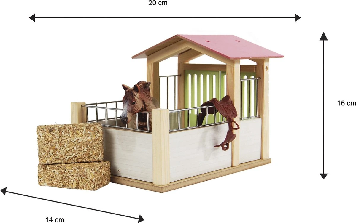 Kidsglobe Paardenbox Paardenstal 1 Box Rose/Wit - Afbeelding 4