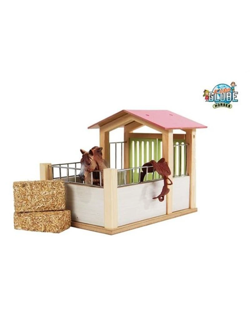 Kidsglobe Paardenbox Paardenstal 1 Box Rose/Wit - Afbeelding 2