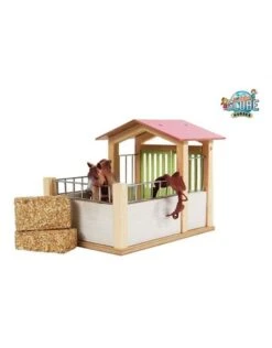 Kidsglobe Paardenbox Paardenstal 1 Box Rose/Wit