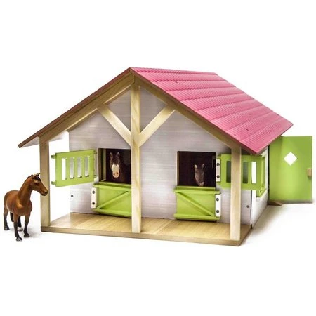 Kidsglobe Paardenstal Met 2 Boxen En Berging Rose/Wit