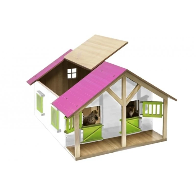 Kidsglobe Paardenstal Met 2 Boxen En Berging Rose/Wit - Afbeelding 3
