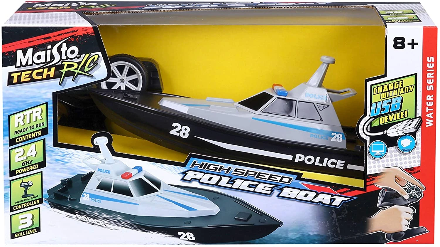 MAISTO TECH RC SPEED BOAT POLICE Radiografische Politieboot - Afbeelding 5