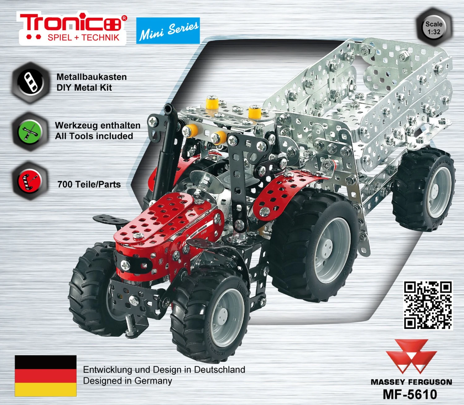 Tronico Mini Massey Ferguson MF5610 Met Aanhangwagen β 1 : 32 - Afbeelding 2