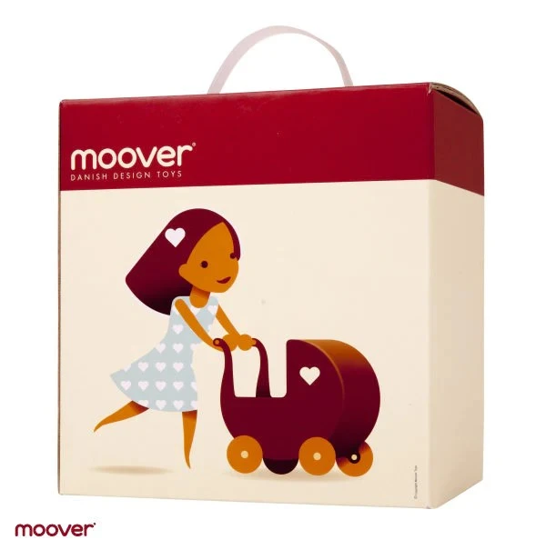 Moover Poppenwagen Hout Rood - Afbeelding 3