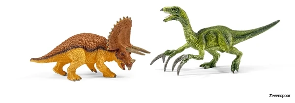 Schleich 42217 Kleine Triceratops And Therizinosaurus Dinosaurus - Afbeelding 2