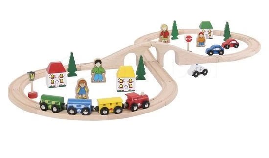 BigJigs BJT012 Treinset Grote Acht Houten Trein - Afbeelding 2