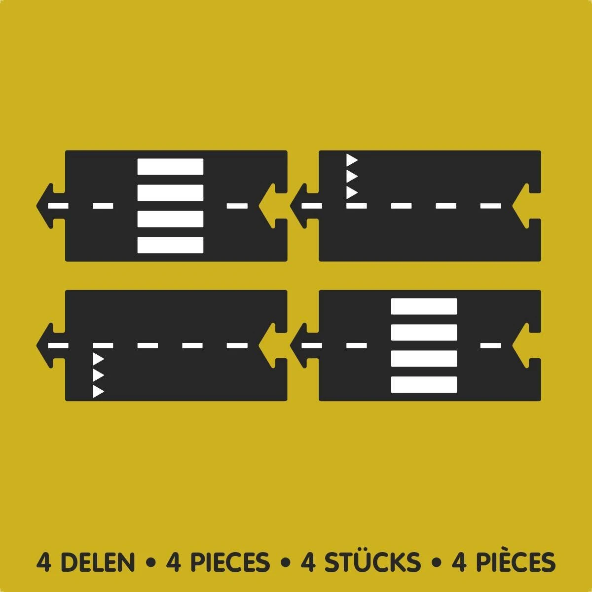 WayToPlay Straight Rubber Autobaanstukken 4pc - Afbeelding 3